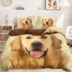 Dog Graphic Prints Duvet Cover Set 100% Cotton Soft and Comfortable Bedding Set with Fun Dog Print Cozy and Stylish Perfect for Dog Lovers Bedroom Decor Easy Care and Machine Washable
