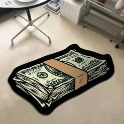 Dollar Bill Rug Art Money Creative Carpet Cozy Soft Bedroom Carpets Bedside Rugs Living Room Decoration Rug Non-Slip Absorbent Floor Mats