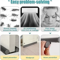 Door Bottoom Draft Stopper Adjustable Door Sweep Under Door Draft Blocker Insulator Weatherstrip Household Foam Sealing Strip