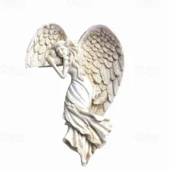 Door Frame Angel Decor Statues Ornaments with Heart-Shaped Wings Sculpture Angel in Your Corner Resin Wall Sculpture Crafts for Home Living Room Bedroom Decoration