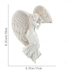 Door Frame Angel Wings Sculpture,Angels Door Frames Decoration,3D Statue Home Art Wall Decoration Resin Figurines Ornaments,for Outdoor Garden Living Room Bedroom Office