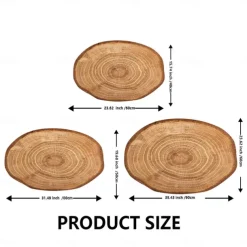 Door Mat Floor Mat Non Slip Ring of Tree 3D Trunk Wooden Log Print Area Rug Bath Mat Waterasorb for Indoor Outdoor Patio Bedroom Kitchen Office