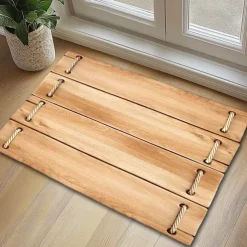 Door Mat Floor Mat Non Slip Ring of Tree 3D Trunk Wooden Log Print Area Rug Bath Mat Waterasorb for Indoor Outdoor Patio Bedroom Kitchen Office