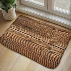 Door Mat Floor Mat Non Slip Ring of Tree 3D Trunk Wooden Log Print Area Rug Bath Mat Waterasorb for Indoor Outdoor Patio Bedroom Kitchen Office