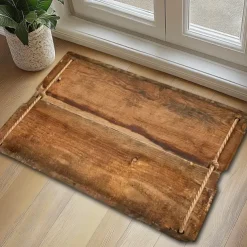 Door Mat Floor Mat Non Slip Ring of Tree 3D Trunk Wooden Log Print Area Rug Bath Mat Waterasorb for Indoor Outdoor Patio Bedroom Kitchen Office