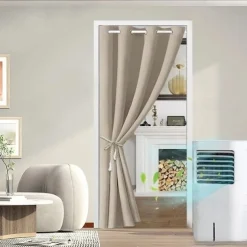 Doorway Curtain Blackout Closet Curtains Thermal Insulated Privacy Grommet Door Curtains for Room Divider, Hallway, Window