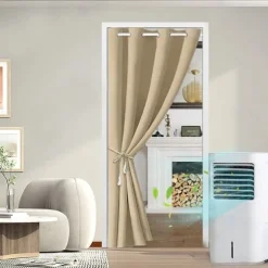 Doorway Curtain Blackout Closet Curtains Thermal Insulated Privacy Grommet Door Curtains for Room Divider, Hallway, Window