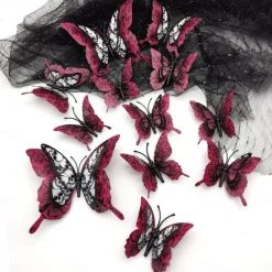Double Layer Skull Rose Halloween 3d Three-dimensional Butterfly Home Decoration Stickers