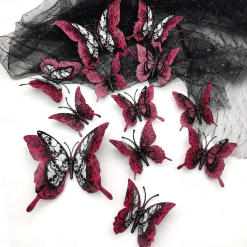 Double Layer Skull Rose Halloween 3d Three-dimensional Butterfly Home Decoration Stickers