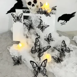 Double Layer Skull Rose Halloween 3d Three-dimensional Butterfly Home Decoration Stickers