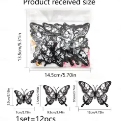 Double Layer Skull Rose Halloween 3d Three-dimensional Butterfly Home Decoration Stickers