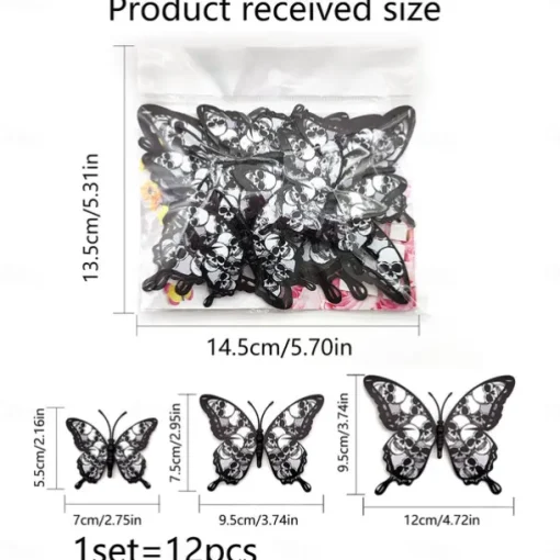 Double Layer Skull Rose Halloween 3d Three-dimensional Butterfly Home Decoration Stickers
