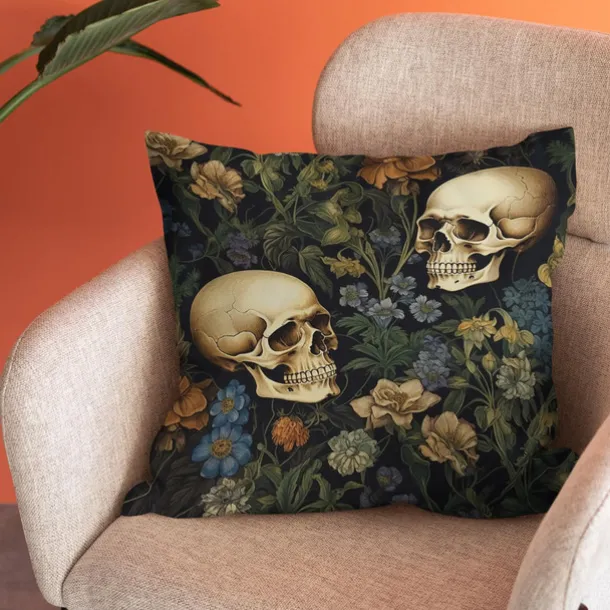 Double Side Pillow Cover 1PC Skeleton Flower Soft Decorative Square Cushion Case Pillowcase for Bedroom Livingroom Sofa Couch Chair Decorations