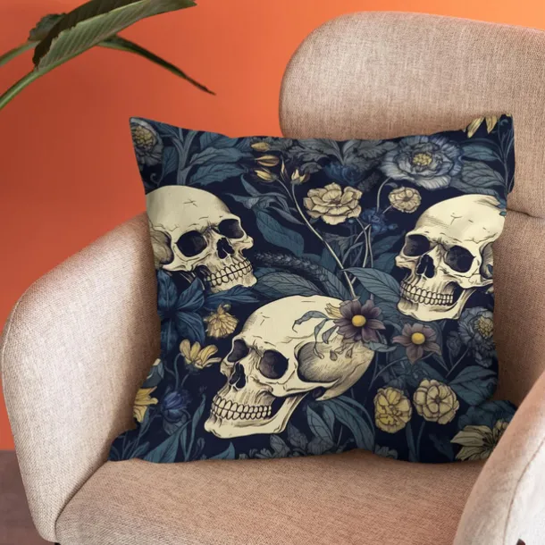 Double Side Pillow Cover 1PC Skeleton Flower Soft Decorative Square Cushion Case Pillowcase for Bedroom Livingroom Sofa Couch Chair Decorations
