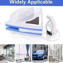 Double Side Window Cleaner Magnetic Window Glass Wiper Cleaning Tool for High-Rise Household Cleaning Cleaning Windows Thickness 3-8mm Window Cleaner Double Side Glass Wiper Adjustable Magnetic