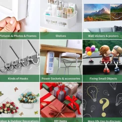 Double Sided Tape Heavy Dut, Multipurpose Removable Mounting Tape Adhesive Grip,Reusable Strong Sticky Wall Tape Strips Transparent Tape Poster Carpet Tape for Paste Items,Household