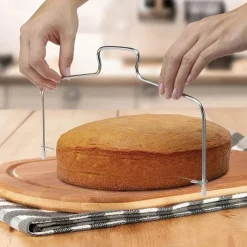Double Wire Cake Cutter Slicer Adjustable 2 Line Stainless Steel DIY Butter Bread Divider Pastry Knife Kitchen Baking Tools