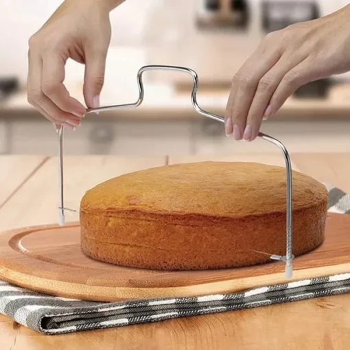 Double Wire Cake Cutter Slicer Adjustable 2 Line Stainless Steel DIY Butter Bread Divider Pastry Knife Kitchen Baking Tools