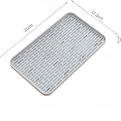 Double-Layer Plastic Dish Rack with Drainage Tray for Tableware, Fruit, and Bowl Storage