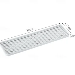 Double-Layer Plastic Dish Rack with Drainage Tray for Tableware, Fruit, and Bowl Storage