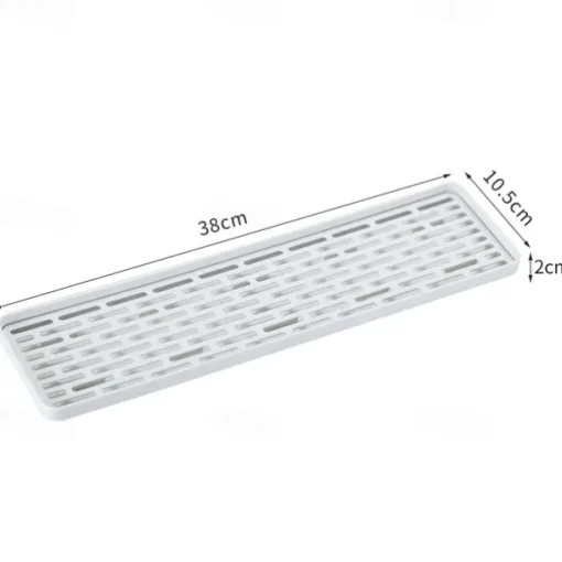 Double-Layer Plastic Dish Rack with Drainage Tray for Tableware, Fruit, and Bowl Storage
