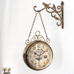 Double-Sided Square Wall Clock Minimalist Creative Corner Digital Hollow-Out Silent Wall Clock Simple Wall Decoration 8 inch