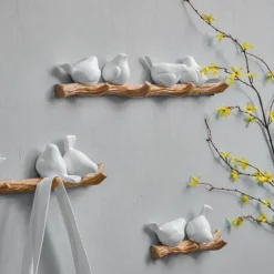 Doves Wall Hook Resin Bird Creative Door Key Wall Coat Hook Coat Rack Wall Decoration Hook Nordic Coat Hook Porch Hanger Decorative Hook