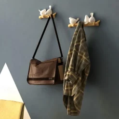 Doves Wall Hook Resin Bird Creative Door Key Wall Coat Hook Coat Rack Wall Decoration Hook Nordic Coat Hook Porch Hanger Decorative Hook