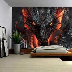 Dragon Animal Hanging Tapestry Wall Art Large Tapestry Mural Decor Photograph Backdrop Blanket Curtain Home Bedroom Living Room Decoration