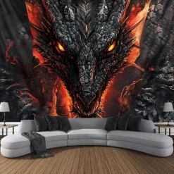 Dragon Animal Hanging Tapestry Wall Art Large Tapestry Mural Decor Photograph Backdrop Blanket Curtain Home Bedroom Living Room Decoration