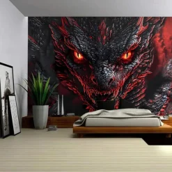 Dragon Animal Hanging Tapestry Wall Art Large Tapestry Mural Decor Photograph Backdrop Blanket Curtain Home Bedroom Living Room Decoration