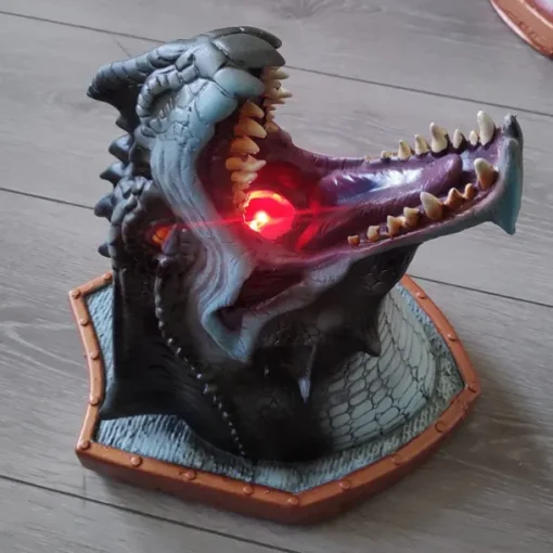 Dragon Sculpture with LED Smoked Effect, 3D Wall Art Hanging Statue for Garden or Home Decor