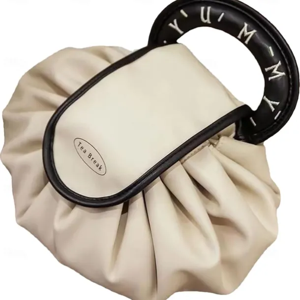 Drawstring Makeup Bag, Large Cosmetic Bag, Portable Waterproof Toiletry Organizer for Women, Travel Makeup Pouch, Female Cosmetic Bag, Make Up Bags for Toiletries and Accessories