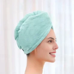 Dry Hair Cap Embroidery Cap Double-Layer Shower Cap Quick-Drying Strong Water Absorption Thickened Home Bag Hair Dry Hair Towel Back To School College Student