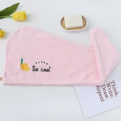 Dry Hair Cap Embroidery Cap Double-Layer Shower Cap Quick-Drying Strong Water Absorption Thickened Home Bag Hair Dry Hair Towel Back To School College Student