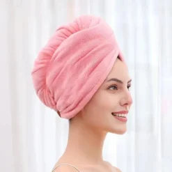 Dry Hair Cap Embroidery Cap Double-Layer Shower Cap Quick-Drying Strong Water Absorption Thickened Home Bag Hair Dry Hair Towel Back To School College Student