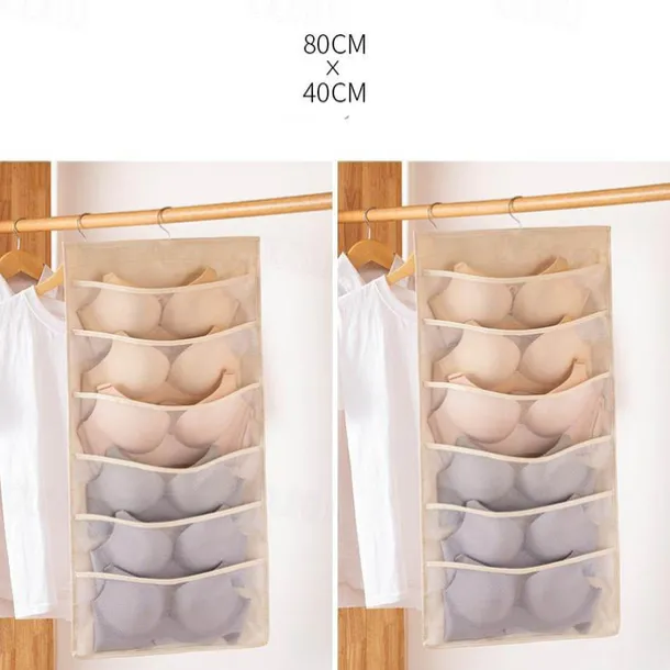 Dual-Sided Hanging Closet Organizer Pocket for Underwear Stocking Toiletries Accessories Bra Dresser Panty Socks Drawers Home Basics