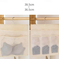 Dual-Sided Hanging Closet Organizer Pocket for Underwear Stocking Toiletries Accessories Bra Dresser Panty Socks Drawers Home Basics