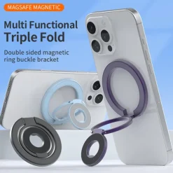 Dual-Sided Magnetic Phone Mount - Strong Suction for Car/Desk, 360 Adjustable, Compatible with iPhone, Samsung, Google, Moto Series Cases