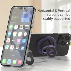 Dual-Sided Magnetic Phone Mount - Strong Suction for Car/Desk, 360 Adjustable, Compatible with iPhone, Samsung, Google, Moto Series Cases