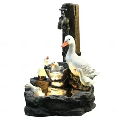 Duck Family Patio Statue, Cute Resin-Duck Animal Sculpture, Animal Garden Statue Decoration, Patio Yard Lawn Ornaments, Creative Resin Outdoor Sculpture, Gifts for Family and Friends