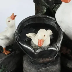 Duck Family Patio Statue, Cute Resin-Duck Animal Sculpture, Animal Garden Statue Decoration, Patio Yard Lawn Ornaments, Creative Resin Outdoor Sculpture, Gifts for Family and Friends