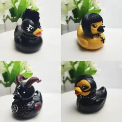Duck Statue Decor Goth Satanic Duck, Gothic Punk Resin Collectible Figurines Ducks, Cute Little Duck Statue Crafts, Novelty Decorative Satan Duck Ornaments Halloween Decoration