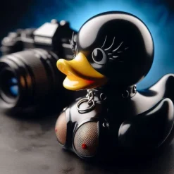 Duck Statue Decor Goth Satanic Duck, Gothic Punk Resin Collectible Figurines Ducks, Cute Little Duck Statue Crafts, Novelty Decorative Satan Duck Ornaments Halloween Decoration