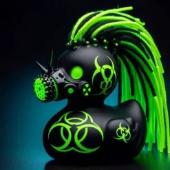 Duck Statue Decor Goth Satanic Duck, Gothic Punk Resin Collectible Figurines Ducks, Cute Little Duck Statue Crafts, Novelty Decorative Satan Duck Ornaments Halloween Decoration