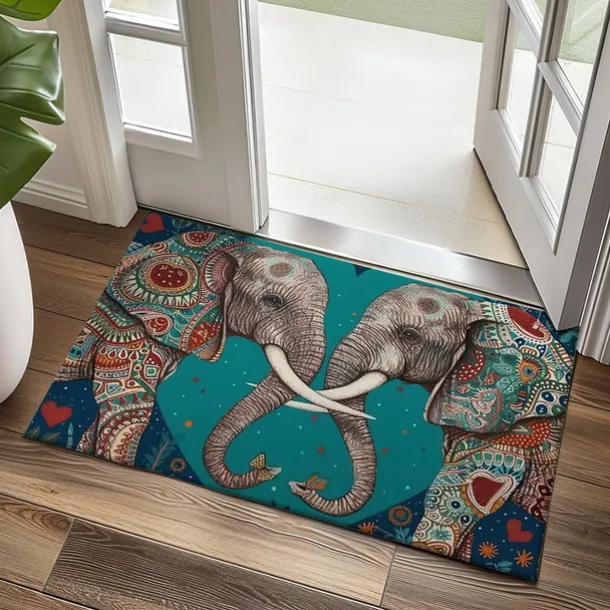 Duo Leopards Doormat Floor Mats Washable Rugs Kitchen Mat Non-Slip Oil Proof Rug Indoor Outdoor Mat Bedroom Decor Bathroom Mat Entrance Rug