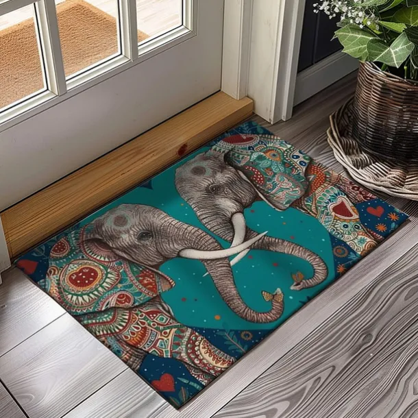 Duo Leopards Doormat Floor Mats Washable Rugs Kitchen Mat Non-Slip Oil Proof Rug Indoor Outdoor Mat Bedroom Decor Bathroom Mat Entrance Rug