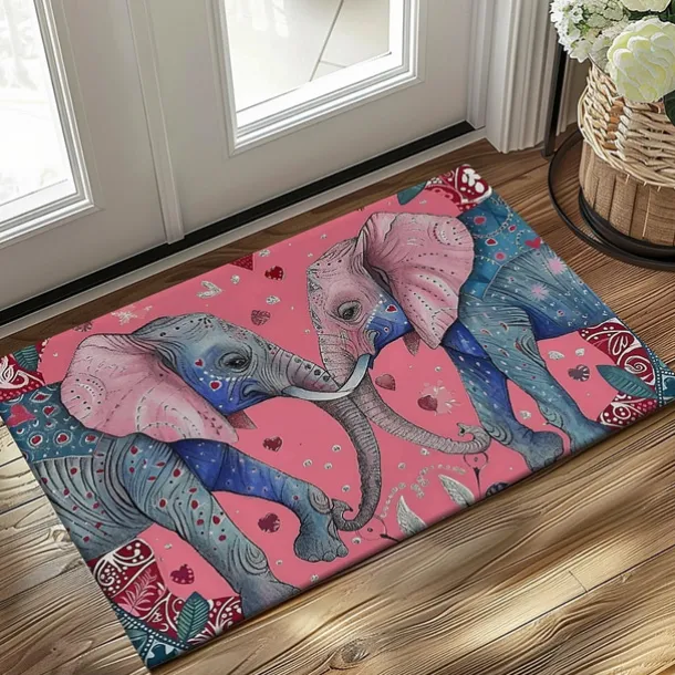 Duo Leopards Doormat Floor Mats Washable Rugs Kitchen Mat Non-Slip Oil Proof Rug Indoor Outdoor Mat Bedroom Decor Bathroom Mat Entrance Rug