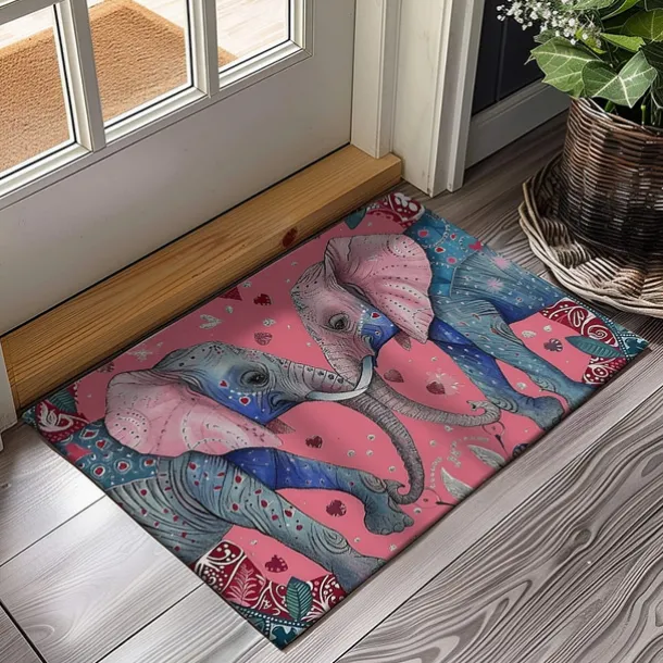 Duo Leopards Doormat Floor Mats Washable Rugs Kitchen Mat Non-Slip Oil Proof Rug Indoor Outdoor Mat Bedroom Decor Bathroom Mat Entrance Rug