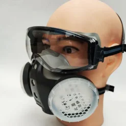 Dust-proof Integrated Respirator Mask Woodworking Tools, Reusable Half Mask with Goggles, Anti-dust Mask for Spray Painting Woodworking, Safety Construction Gear, Protector